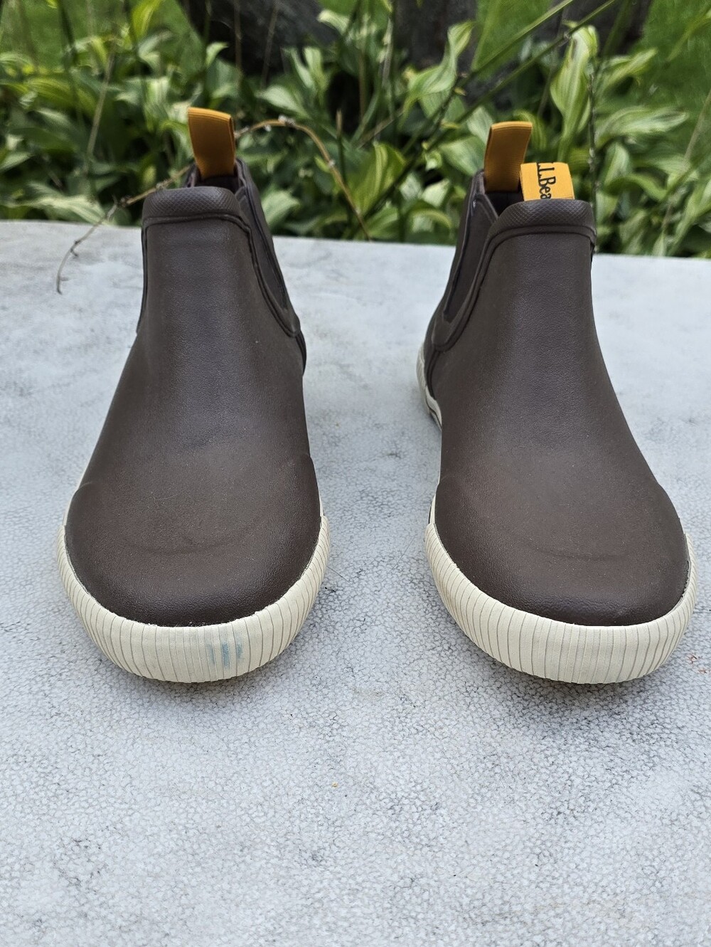 L.L.Bean Brown Chelsea Rain Boots Waterproof Slip On